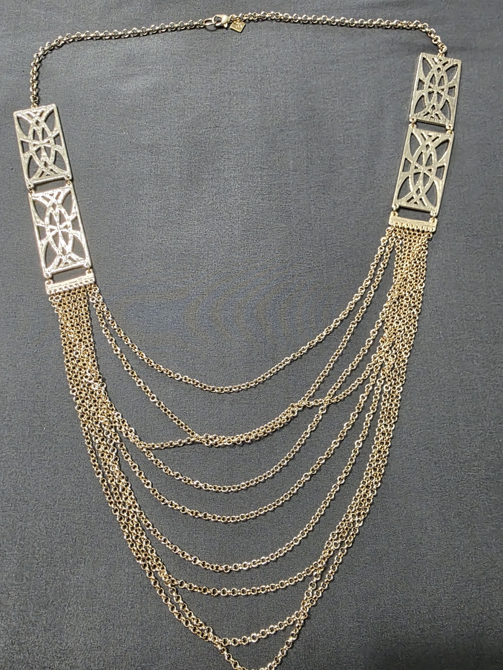 Estate Gold-Tone Multi-Strand Fashion Designer Necklace - Item 304
